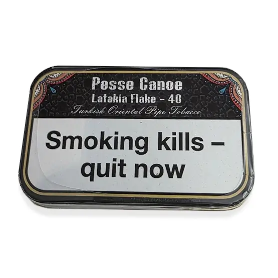 Pesse Canoe Latakia Flake 40 (Black) Pipe Tobacco 50g – Single Tin