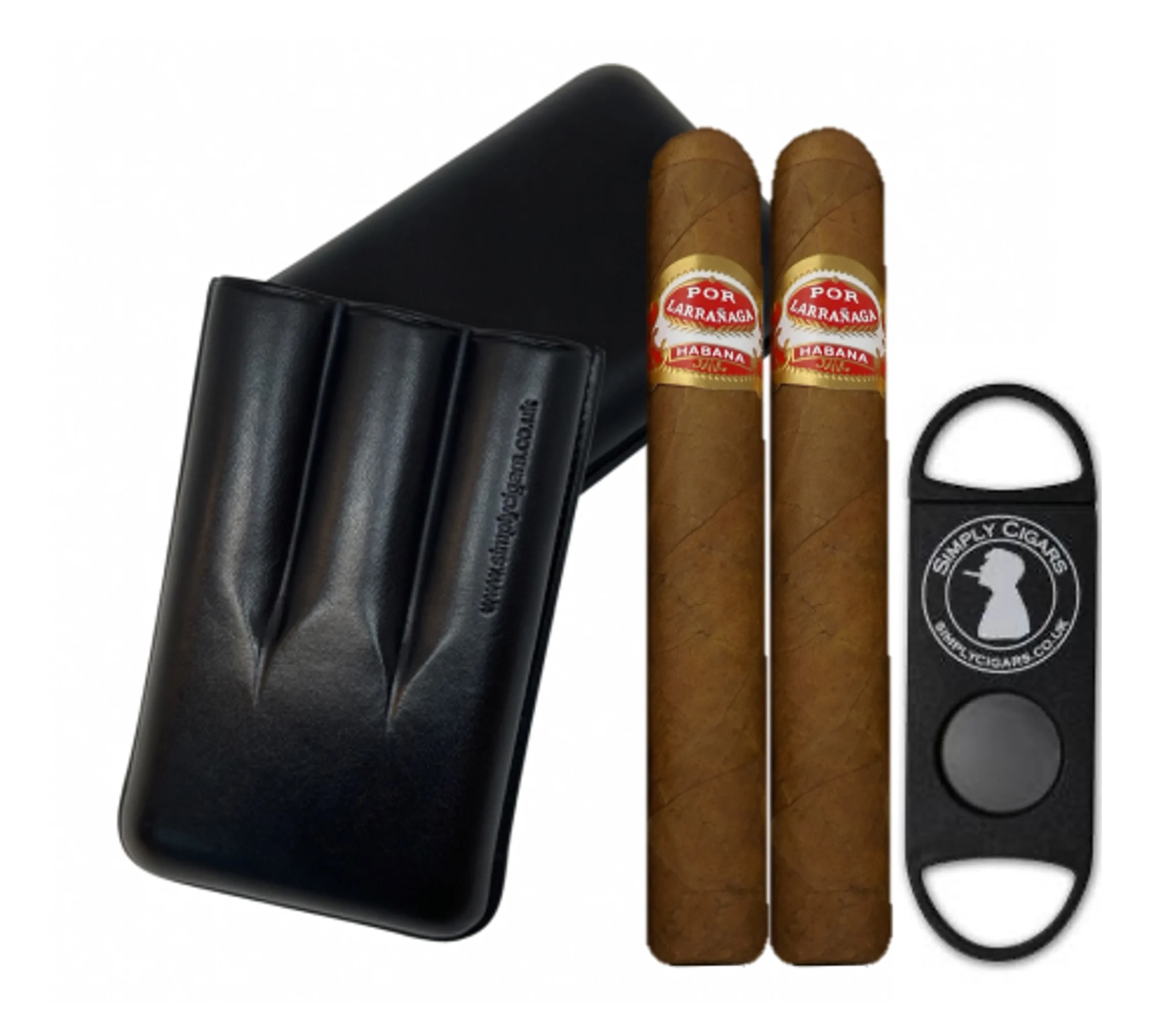 Por Larranaga Picadores and Three Finger Robusto Leather Cigar Case Sampler