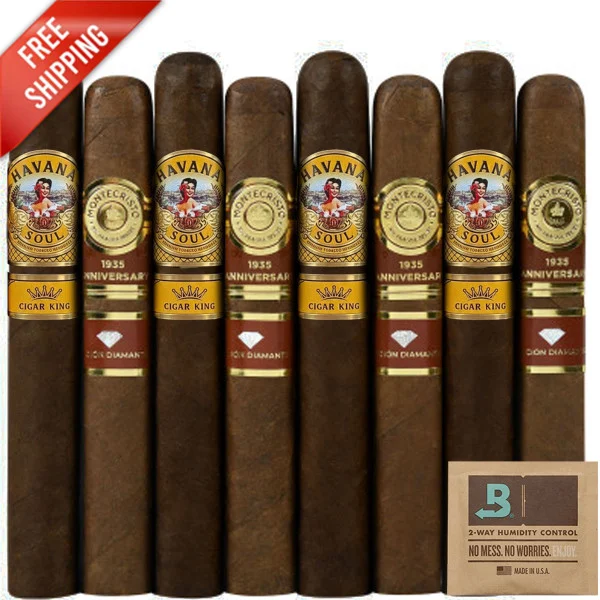 Premium 8-Racks: AJ Fernandez Havana Soul Gordo Box-Press vs Montecristo 1935 Edicion Diamante (Assorted Sizes / 8 Pack)