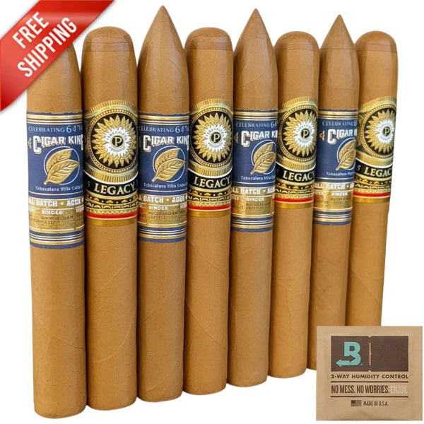 Premium 8-Racks: Cigar King Celebrating 64 Years Torpedo vs Perdomo Legacy Connecticut Epicure (Assorted Sizes / 8 Pack)