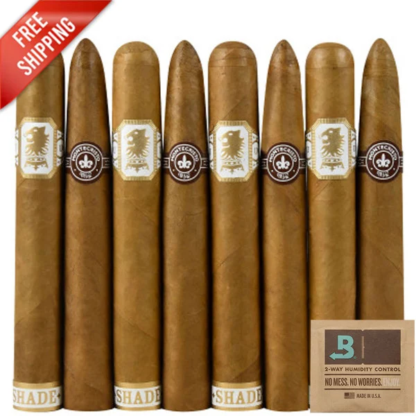 Premium 8-Racks: Drew Estate Undercrown Shade Gran Toro vs Montecristo No. 2 Torpedo (Assorted Sizes / 8 Pack)