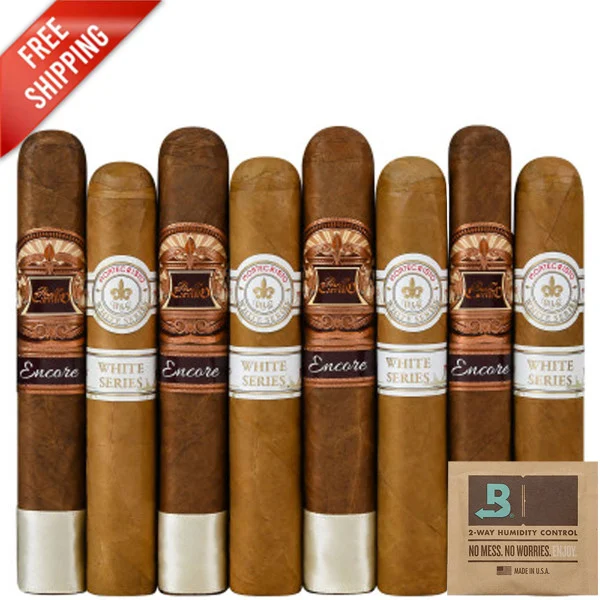 Premium 8-Racks: E.P. Carrillo Encore Majestic vs Montecristo White Rothschilde (Assorted Sizes / 8 Pack)