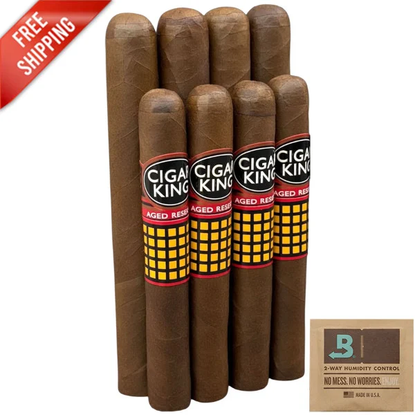 Premium 8-Racks: Gran Habano Fumas Toro vs Cigar King Oro Maduro 2021 by Aladino Corona (Assorted Sizes / 8 Pack)