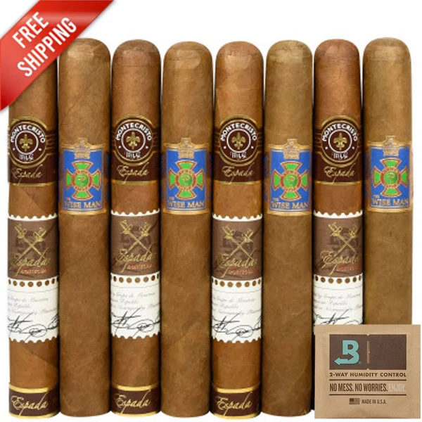 Premium 8-Racks: Montecristo Espada Guard vs Foundation The Wise Man Corojo Toro (Assorted Sizes / 8 Pack)