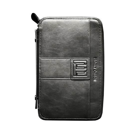 Project Carbon Midnight Black Leather Travel Case – 5 Cigars