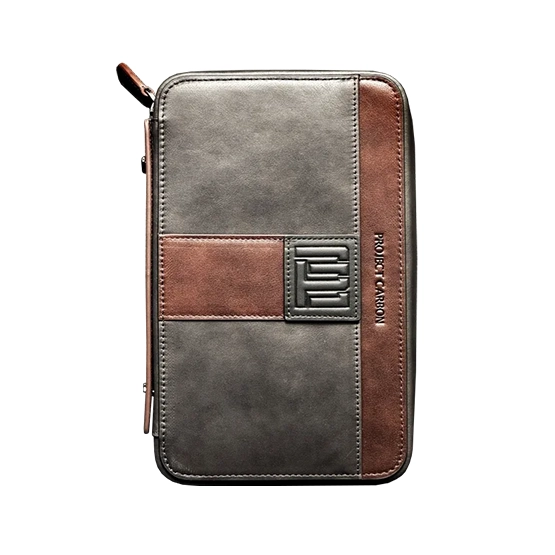 Project Carbon Midnight Brown Leather Travel Case – 5 Cigars