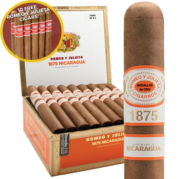 Romeo y Julieta 1875 Nicaragua Bully Robusto (5x50 / Box 25) + 10 Free Cigars!