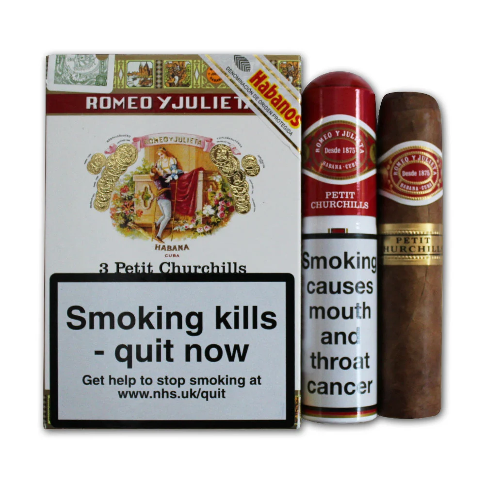Romeo y Julieta Petit Churchills Tubos – Pack of 3 Cigars