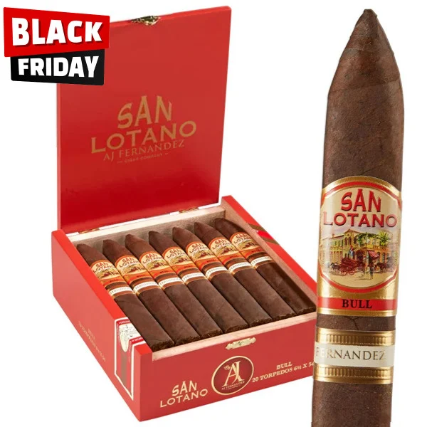 San Lotano Bull Torpedo by AJ Fernandez (6.5x54 / Box 20) + Flash Pricing!