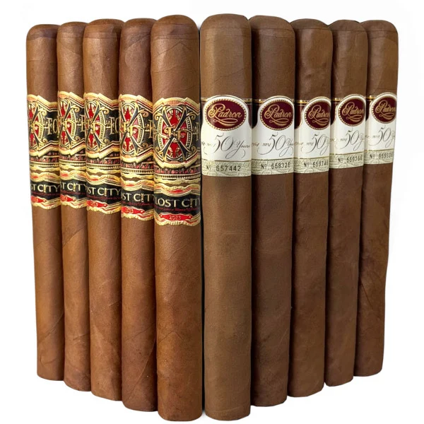 Slam Pack: Fuente Fuente Opus X Lost City Double Robusto vs Padron 50th Anniversary Toro Maduro (Assorted Sizes / 10 Pack)
