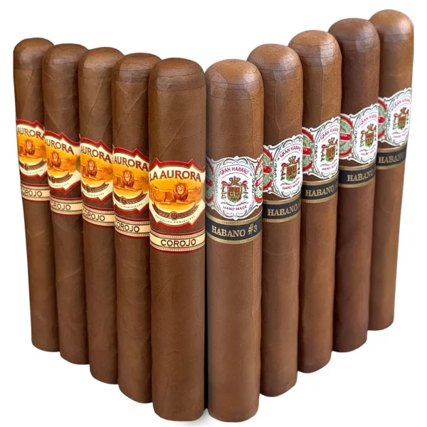 Slam Pack: La Aurora 1962 Corojo Toro vs Gran Habano Habano #3 Gran Robusto (Assorted Sizes / 10 Pack)