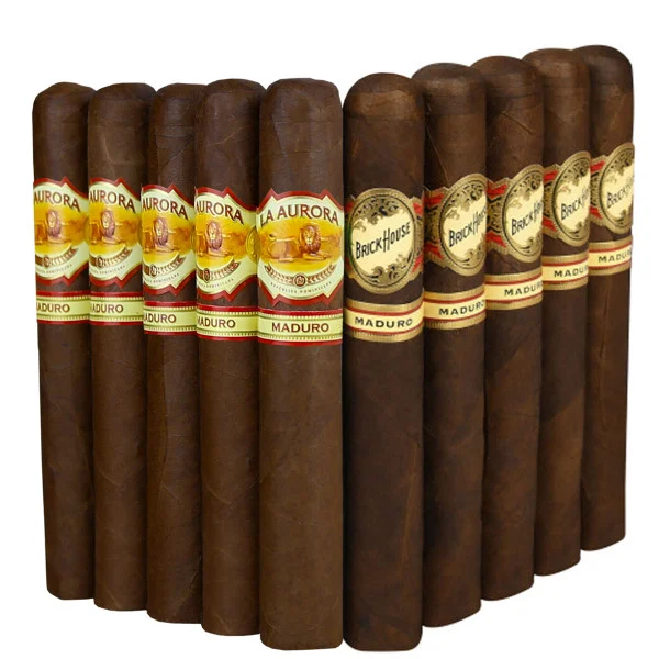 Slam Pack: La Aurora 1985 Maduro Toro vs Brick House Maduro Toro (Assorted Sizes / 10 Pack)