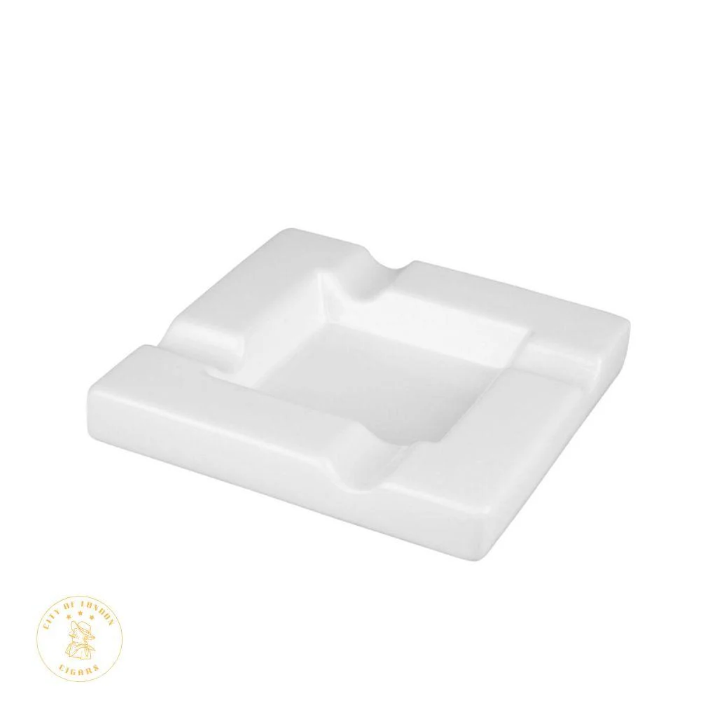 Square Ceramic Ashtray - White