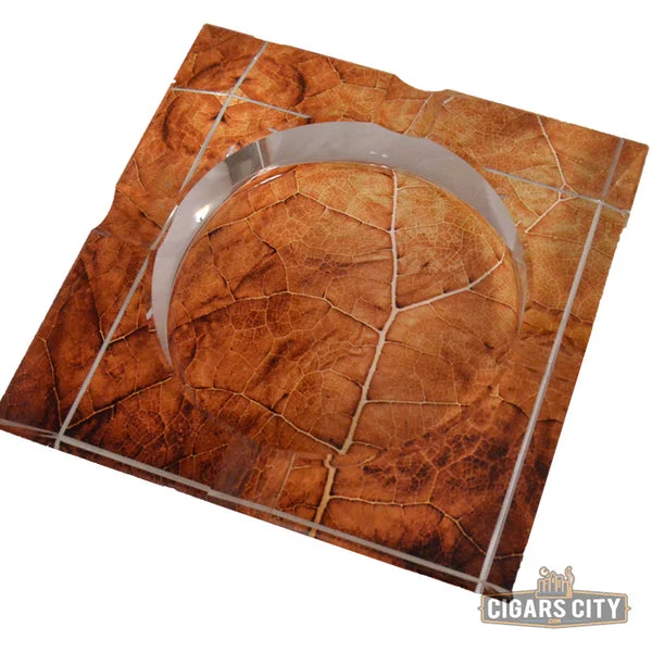 Tobacco Leaf Crystal Ashtray