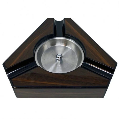 Triangular Ashtray - Dark Maple and Black
