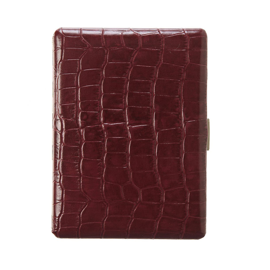 Tsubota Pearl Cosmos Croco Cigarette Case – Brown