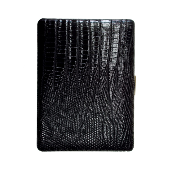 Tsubota Pearl Cosmos Lizard Cigarette Case – Black