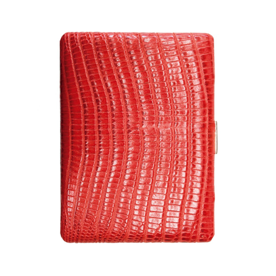 Tsubota Pearl Cosmos Lizard Cigarette Case – Red