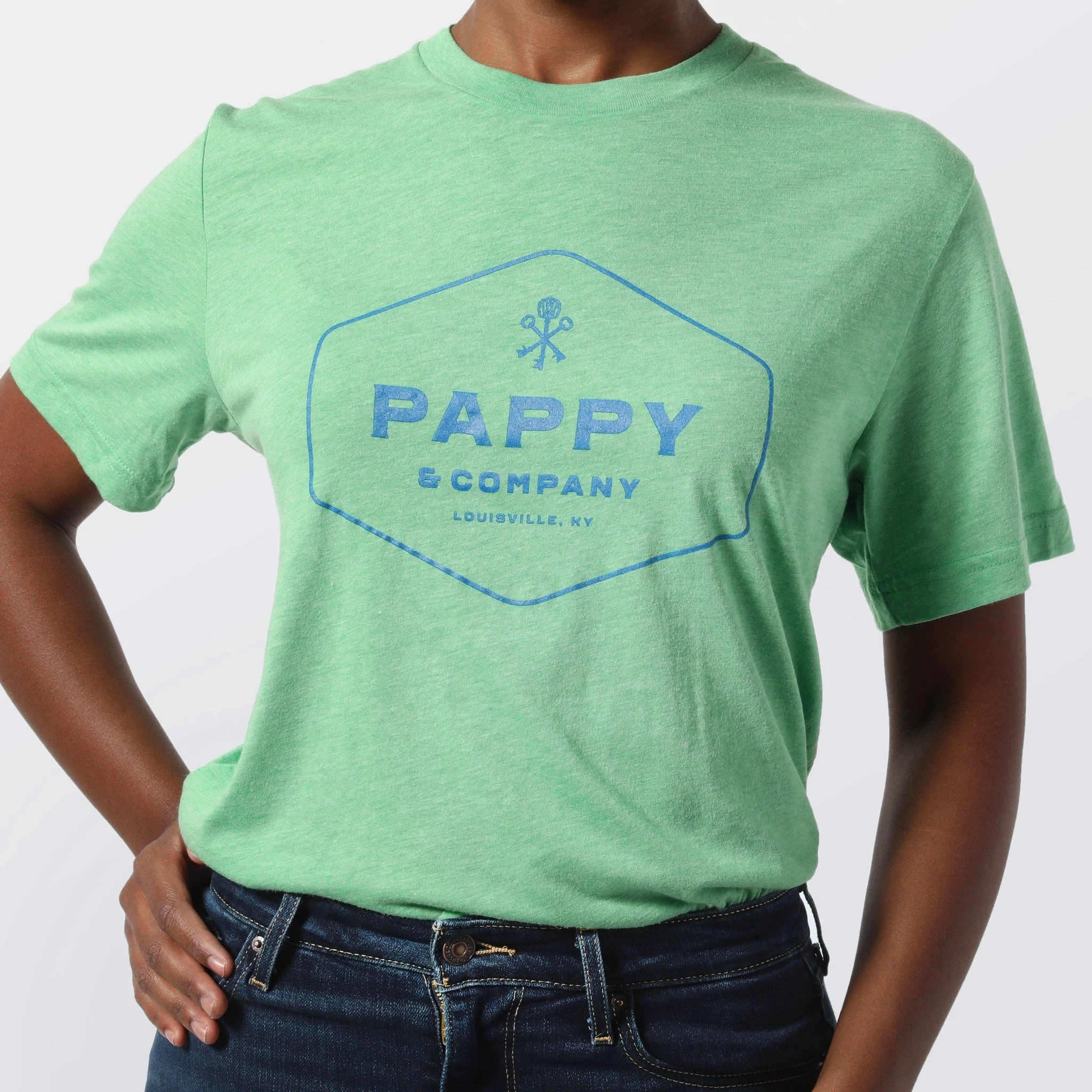 Unisex T-shirt Pappy & Company Enclosed Logo in Green Tri-blend