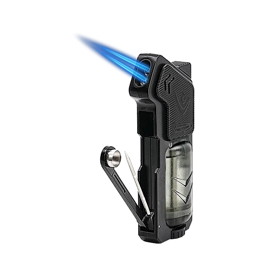 Vector Shadow Double Jet Flame Cigar Lighter – Black