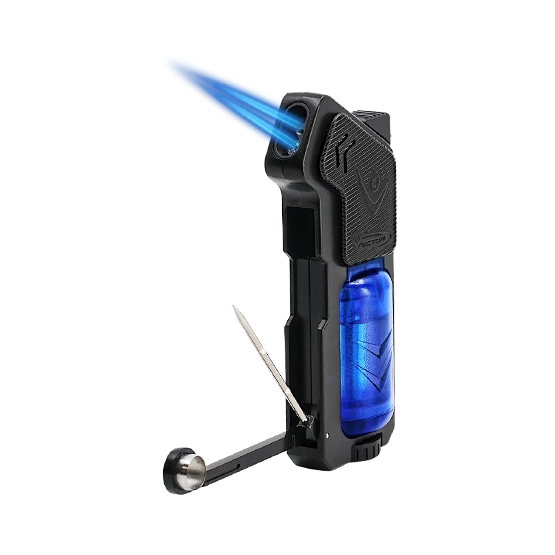 Vector Shadow Double Jet Flame Cigar Lighter – Blue
