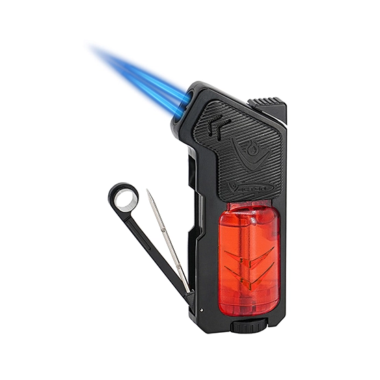 Vector Shadow Double Jet Flame Cigar Lighter – Red
