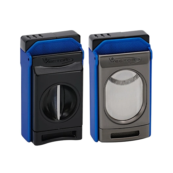 Vector Switch Double Jet Flame Lighter & Cutter – Blue Matte