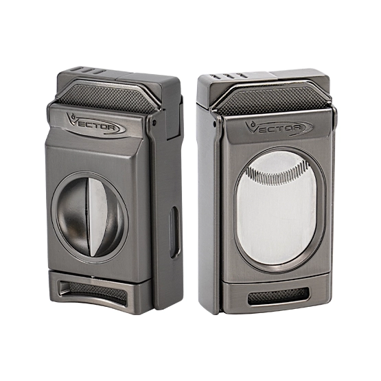 Vector Switch Double Jet Flame Lighter & Cutter – Gunmetal/Satin