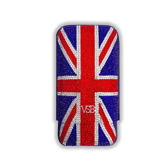 VSB Swarovski Crystal Union Jack Cigar Case – 3 Robusto