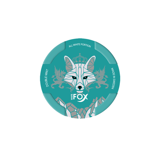 White Fox Slim Double Mint Slim White Portion Nicotine Pouches – Single Tin