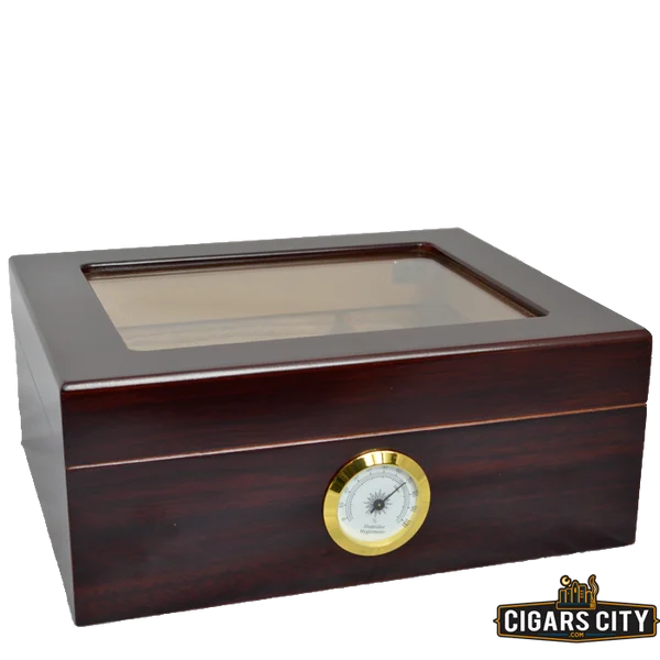 Whitetail Glass Top Humidor - 50 Cigar Humidor