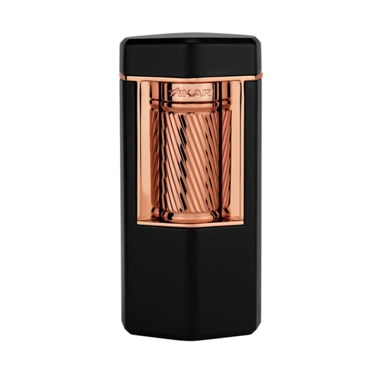Xikar Meridian Triple Soft Flame Lighter – Black & Rose Gold