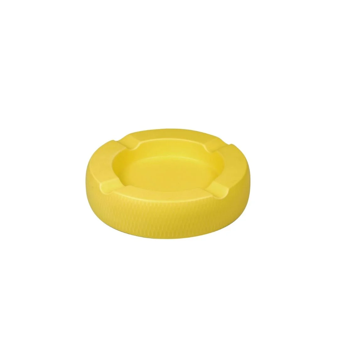 Yellow ceramic ash tray