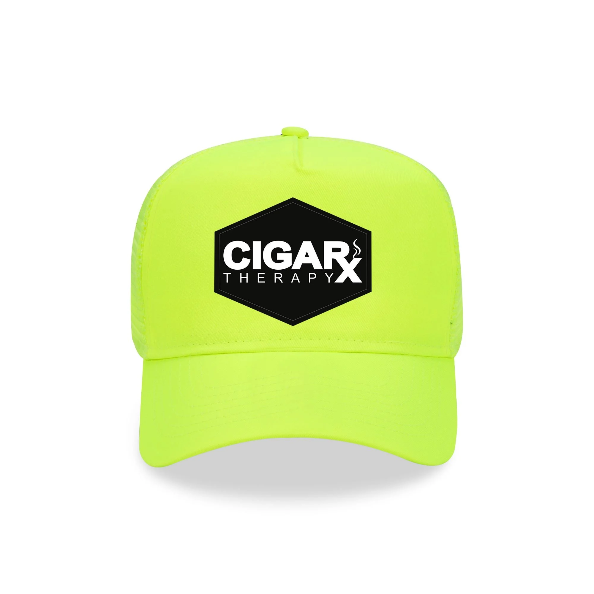 Yellow Curved Trucker with Black Classic Patch