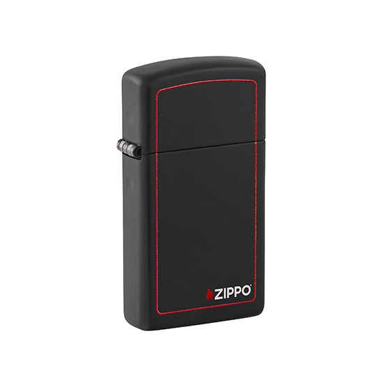 Zippo Black Matte with Red Border Soft Flame Lighter