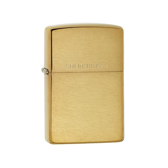 Zippo Classic Brushed Solid Brass No Logo Soft Flame Lighter